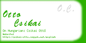 otto csikai business card